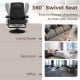 Swivel lounge chair recliner in black eco-friendly leather with ottoman, featuring 360-degree swivel for versatile.